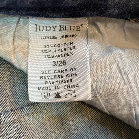 Judy Blue Wide Leg Crop Jeans 3/26 Raw Hem High Rise Stretch Denim Pants - Picture 4 of 12